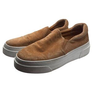 J/Slides NYC Womens 10 Aileen Platform Slip On Sneakers Brown Suede Leather